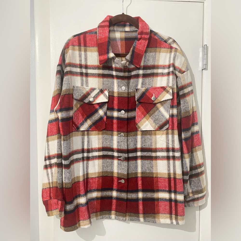 Amazon “Astylish” Brand Women’s Button Down Plaid Shirt NWOT Size Extra Large
